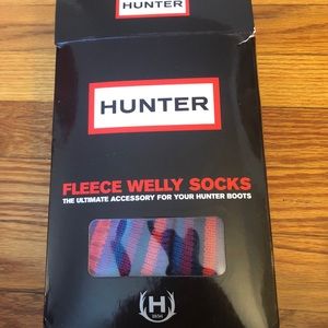 NIB Hunter Welly socks fleece with striped cuff